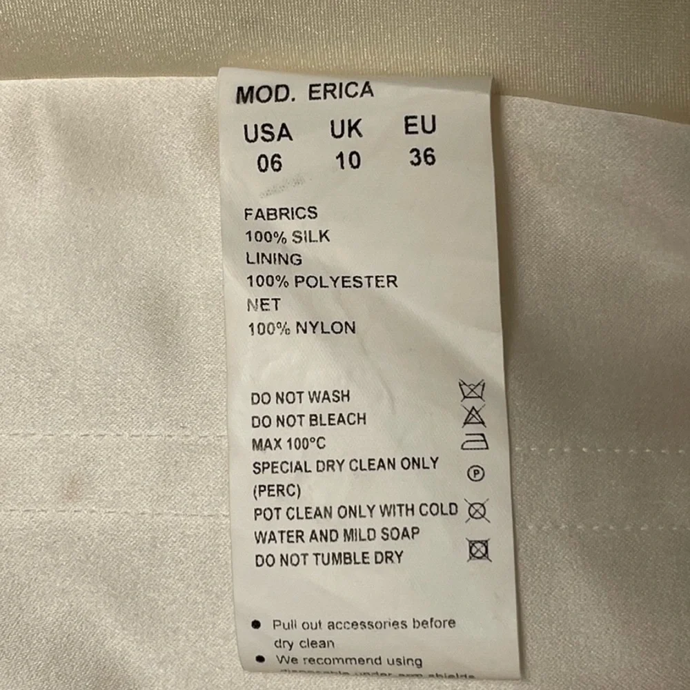 NWT ENZOANI Erica Light Ivory/Antique Gold Koyna Silk Princess Dress (6) - Picture 12 of 14